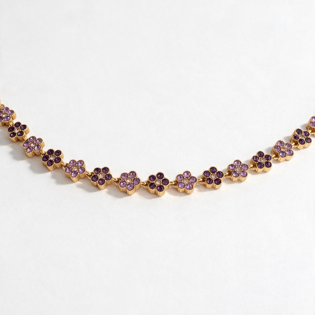 Violeta — Bracelet Strass Fleur Violet