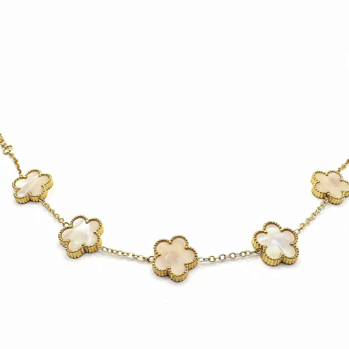 Florencia Fleur — Collier Chaîne Fleurs Nacrées