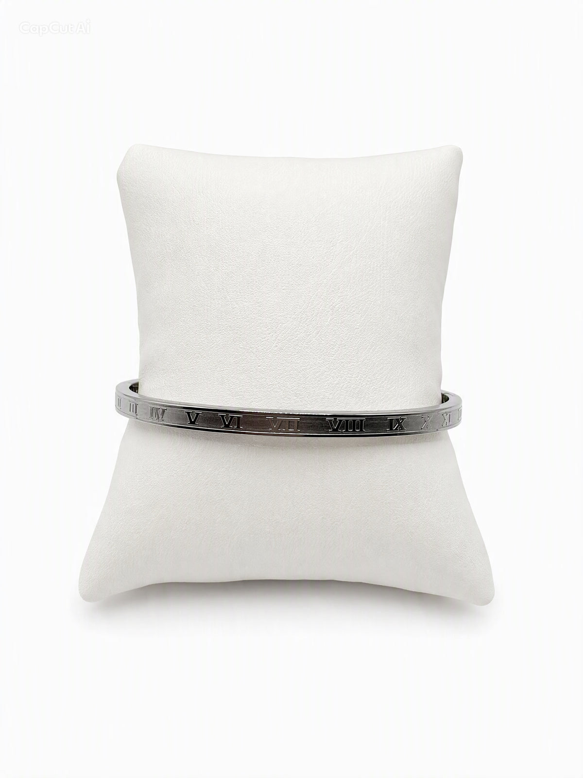 Victoria — Bracelet Jonc Chiffres Romains en Acier Inoxydable