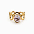 Inès — Bague Dorée Anneaux Ovales Pierre