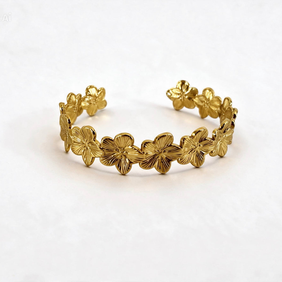 Talia — Bracelet Géométrique Fleur Ouvert