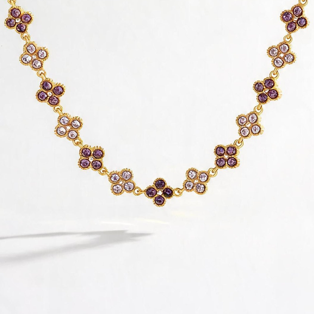 Selena — Collier Strass Fleur