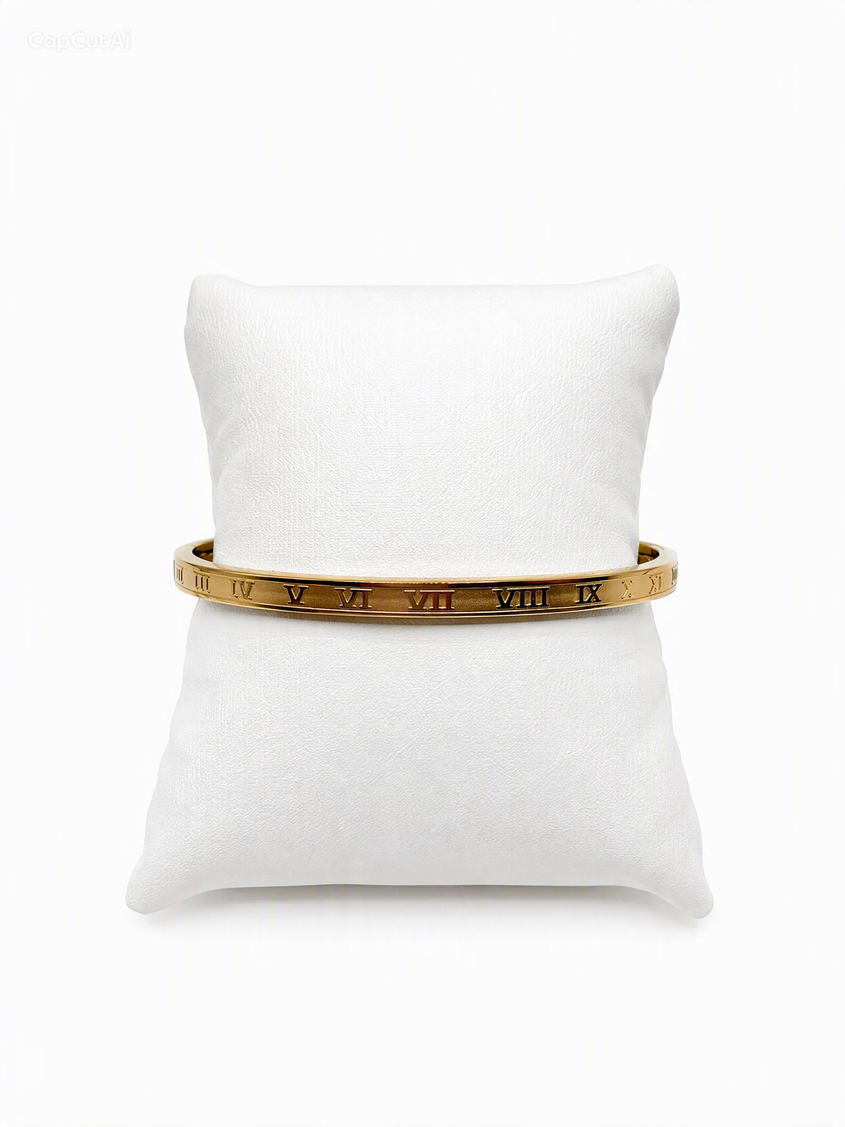 Victoria — Bracelet Jonc Chiffres Romains en Acier Inoxydable