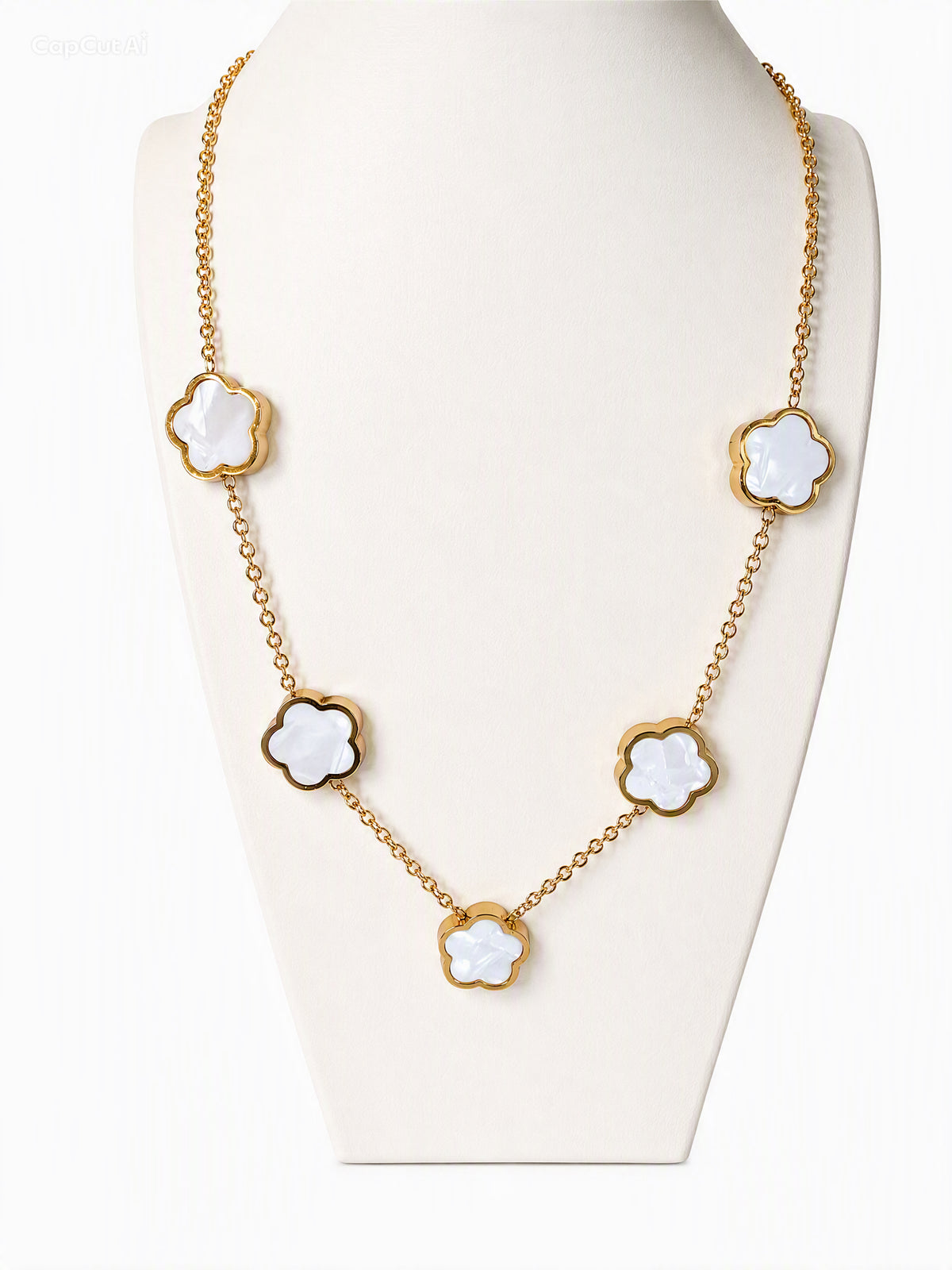 Delvina — Collier Fleurs Blanc
